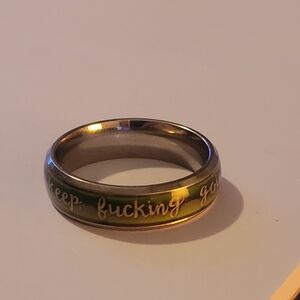 💀NEW 💀 Stainless Steel Motivational Mood  Ring Size 9
